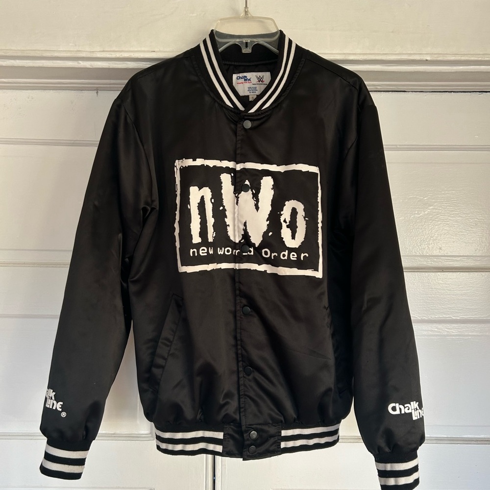Chalk Line NWO WCW WWE Black Snap Front Bomber Jacket
